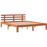  The Living Store Posteljni okvir brez vzmetnice voščeno rjav 160x200 cm borovina - Posteljni Okvir, (21448704) | Shoptok.si