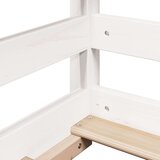 vidaXL Otroška postelja s streho bela 70x140 cm borovina | Shoptok.si
