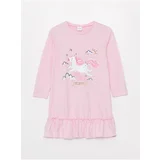 LC Waikiki Girls' Crew Neck Printed Nightgown