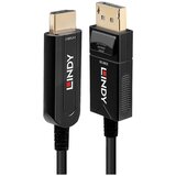 Lindy DisplayPort / HDMI / steklena vlakna adapterski kabel DisplayPort vtič\, HDMI-A vtič 40.00 m črna 38493 Ultra HD (4k) HDMI DisplayPort kabel, (20421172) | Shoptok.si