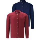 Dewberry DUAL SET G674 MENS SHIRT-NAVY BLUE- BURGUNDY Cijene