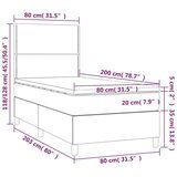  Krevet box spring s madracem LED crni 80 x 200 cm od tkanine | shoptok.hr
