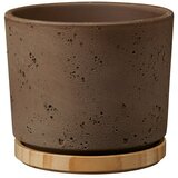 Soendgen Keramik Okrugla tegla za biljke (Vanjska dimenzija (ø x V): 14 x 13 cm, Pijesak sive boje, Drvo) Cijene