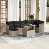 vidaXL 8-dijelni set vrtnih sofa od poliratana s jastucima svjetlosivi | shoptok.hr