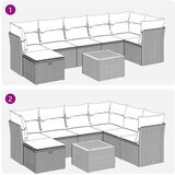 vidaXL 8-dijelni set vrtnih sofa od poliratana s jastucima crni | shoptok.hr