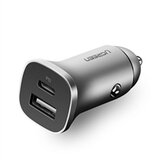 Ugreen Punjač za auto USB USB + USB-C PD, 18 W, siva Ugreen Punjač za auto USB USB + USB-C PD, 18 W, siva Slike