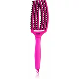 Olivia Garden Fingerbrush ThinkPink ravna krtača z najlonskimi in prašičjimi ščetinami Neon Violet 1 kos