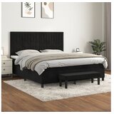 vidaXL Box spring postelja z vzmetnico črna 180x200 cm žamet | Shoptok.si