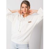 Fashion Hunters Ecru oversize cotton sweatshirt Cene