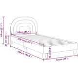 Krevet za djecu s uzglavljem Ružičasta 90 x 200 cm Baršun | shoptok.hr