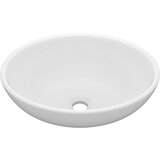 Maison Chic Razkošen Umivalnik - Kopalna umivalnik - Lavabo ovalen mat bel 40x33 cm keramičen, (21684732) Cene