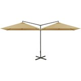  Dvojni senčnik jeklo taupe 600x300 cm | Shoptok.si