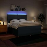 vidaXL Box spring postelja z vzmetnico modra 180x200 cm blago | Shoptok.si