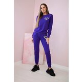 Kesi Women's cotton set with a decorative heart dark purple | ePonuda.com