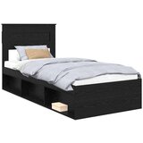  Okvir za krevet Crna 75 x 190 cm Čvrsto borovo drvo | shoptok.hr