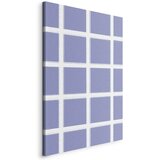  Slika - Lines and Symmetry - Expressive White Grid on a Blue Background 40x60 Na talijanskom platnu | shoptok.hr