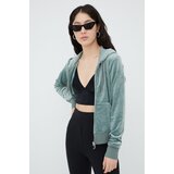 Juicy Couture Dukserica za žene, boja: zelena, s kapuljačom, glatka | shoptok.hr