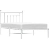  Metalni okvir za krevet s uzglavljem bijeli 100x190 cm | shoptok.hr