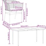  5-dijelni vrtni blagovaonski set s jastucima od crnog | Eponuda.com