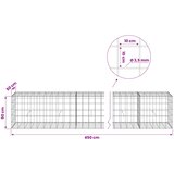  Gabion s žicom debljine 3,5 mm i mrežom 10x10 cm 450x50x50 cm | shoptok.hr