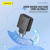 Foneng EU62 GaN stenski polnilec - Type-C - PD 45 W - črn | Shoptok.si