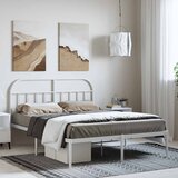  Metalni okvir za krevet s uzglavljem bijeli 150x200 cm | shoptok.hr