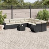 vidaXL 11-dijelni set vrtnih sofa od poliratana s jastucima crni | shoptok.hr