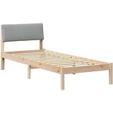  Okvir kreveta s uzglavljem Smeđa i svijetlo siva 75 x 190 cm | shoptok.hr
