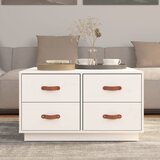  Stolić za kavu bijeli 80 x 80 x 45 cm od masivne borovine | Eponuda.com