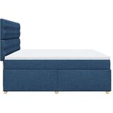 vidaXL Box spring postelja z vzmetnico modra 200x200 cm blago, (21307853) | Shoptok.si