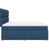 vidaXL Krevet s oprugama i madracem plavi 200 x 200 cm od tkanine | shoptok.hr
