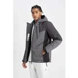 Defacto Fit Water Repellent Jacket Slim Fit Slim Cut Hooded Zippered Waterproof A2756ax24wn