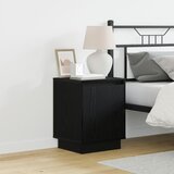vidaXL Nočne omarice Črna hrast Inženirski les 39 x 34.5 x 50 cm | Shoptok.si