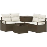  Set sofe 6 kom. Smeđa i krem bijela Poli Rattan i čelik | shoptok.hr