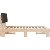  Posteljni okvir z oblazinjenim vzglavjem Taupe 135 x 190 cm, (5000101865) | Shoptok.si