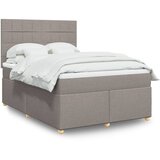  Krevet s oprugama i madracem smeđesivi 140 x 190 cm od tkanine | shoptok.hr