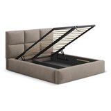 Windsor & Co Sofas Svetlo rjava oblazinjena zakonska postelja s prostorom za shranjevanje z letvenim dnom 160x200 cm Libera – | Shoptok.si
