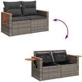 vidaXL 7-dijelni set vrtnih sofa poliratan i bagrem s jastucima sivi | shoptok.hr