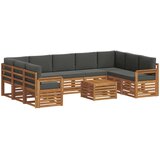  Setovi sofa 10 pcs Prirodna i antracit Čvrsto drvo akacije | Eponuda.ba