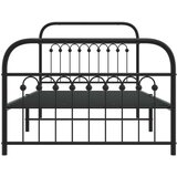 Metalni okvir kreveta uzglavlje i podnožje crni 100x200 cm | shoptok.hr