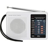  Retoo E848-1 prijenosni AM/FM radio – teleskopska antena, 3,5 mm priključak, baterijsko napajanje, bijeli | shoptok.hr