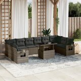 The Living Store Vrtna sedežna garnitura 11-delna z blazinami siv poli ratan - Vrtna Sedežna Garniture, (21479837) | Shoptok.si
