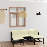 Maison Chic Seti vrtnega pohištva - Vrtna garnitura - Vrtni pohištvo set 5-delna z blazinami poli ratan črna, (21818052) | Shoptok.si