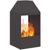 vidaXL Čelični lim/Crna Čelični lim Veliko Izdržljivo Ognjište na drvo | shoptok.hr
