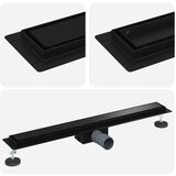  2 u 1 odvod za tuš Crna 80 cm Nehrđajući čelik 304 | shoptok.hr