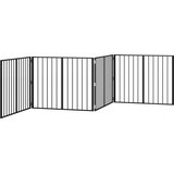  Vrata za pse 4 pcs Crna 100 x 80 cm Cinkani čelik | Shoptok.si