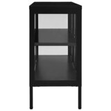  Komoda crna 105 x 35 x 70 cm od čelika i stakla | shoptok.hr