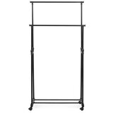 YES EVERYDAY Črno kovinsko stojalo za oblačila na kolesih 80x160x42 cm Roald – | Shoptok.si