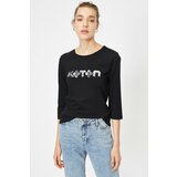 Koton t-shirt - black - regular fit Cene