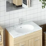  Kupaonski umivaonik bijeli 43x35x19 cm ovalni keramički